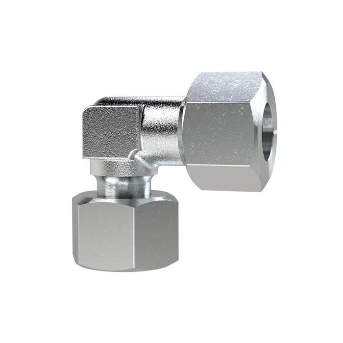 [158989] RIEGLER Adjust. angled screw connection, Pipe ext. Ø 25, galvanised steel