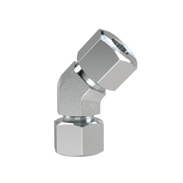 [158994] RIEGLER Adj. 45° screw conn., M22x1.5 i., Pipe ext.Ø 15, galvanised steel