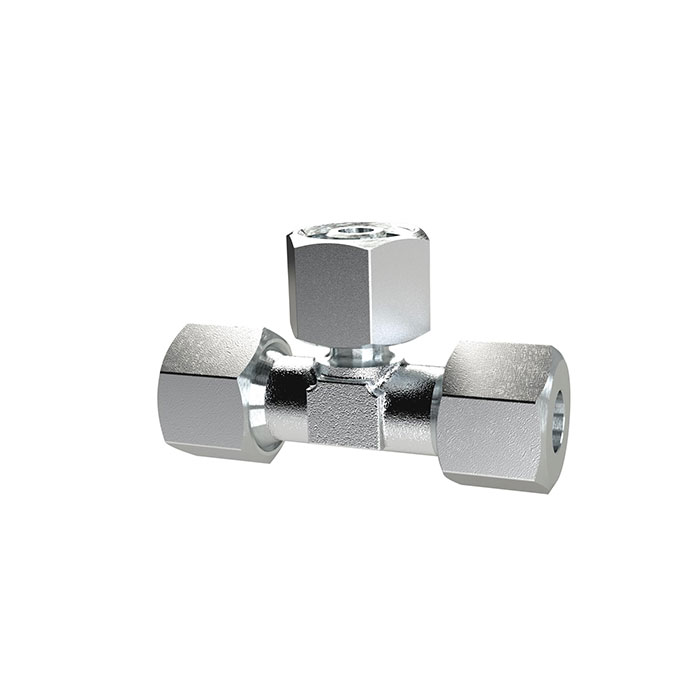 [159023] RIEGLER Adjustable T screw fitting, Pipe ext. Ø 6, galvanised steel