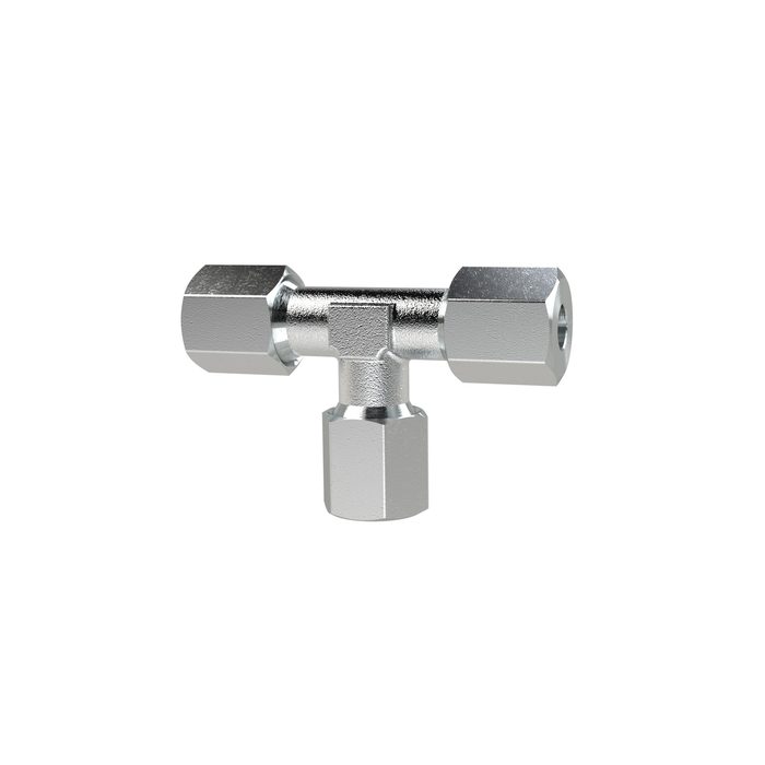 [159214] RIEGLER Branch tee, Pipe exterior Ø 12 mm, galvanised steel, 100 bar