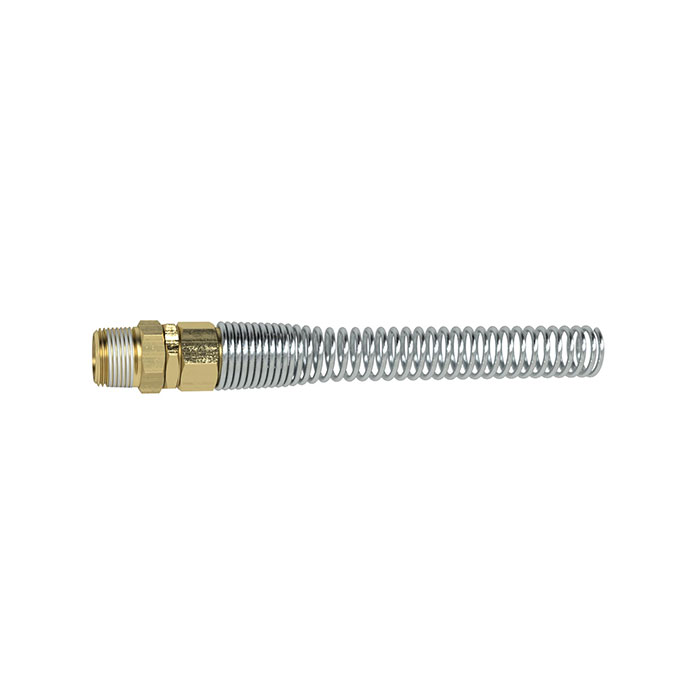 RIEGLER Rotating fitting, kink protection spring, R 1/4, Hose Ø 10x8