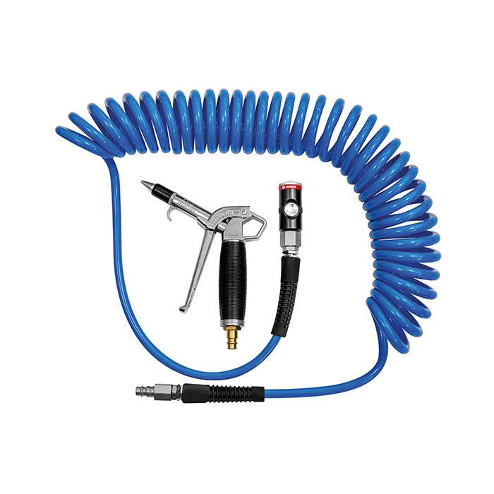 RIEGLER Spiral hose - blow gun kit Typhoon, PU-hose-Ø 10x6.5, max. 6 m