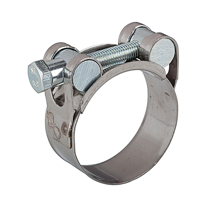 RIEGLER Gelenkbolzenschelle, Chromstahl 1.4016 (W2), 32 - 35 mm, 20 mm