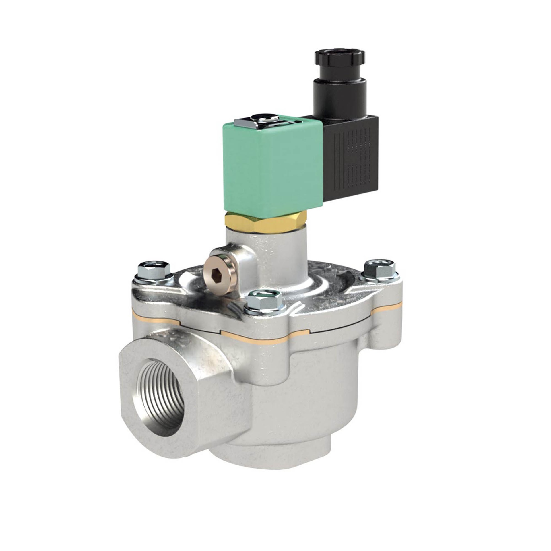 RIEGLER Pulse diaphragm valve, NC, 24 V DC internal pre-control, G 3/4