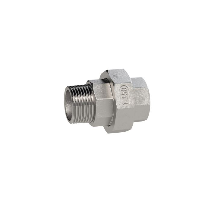 RIEGLER lös. Doppelnippel, kon. dicht., G 3/8, I/A, SW 34, ES1.4408