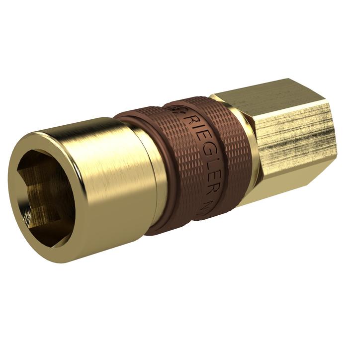 [136990] RIEGLER Unmistakable quick-release coupling NW 5, G 1/4 IG, brown