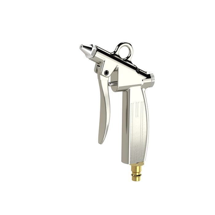 [202424] RIEGLER metering blow gun, standard nozzle, nickel-plated die-cast aluminum, NW 7.2