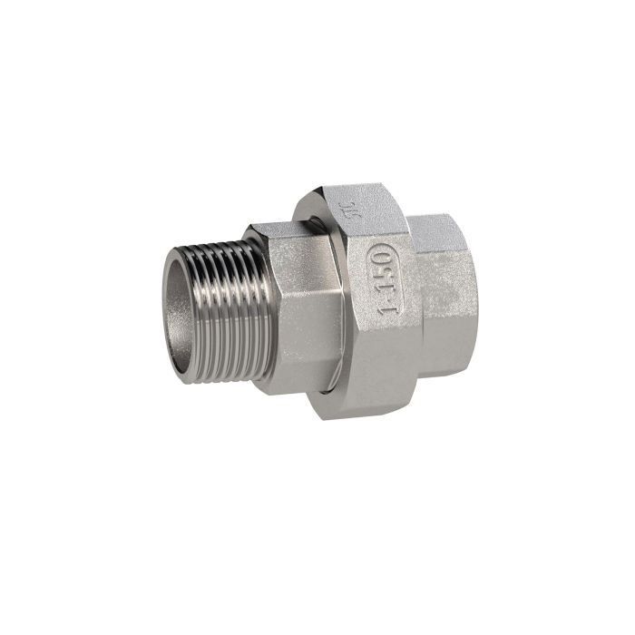 RIEGLER lös. Doppelgew.nippel, flachdicht., G 1, I/A, SW 54, ES 1.4408