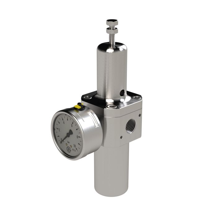 RIEGLER Edelstahl-Filterregler 1.4404, rücksteuerbar, G 1/4, 1,0 - 17 bar