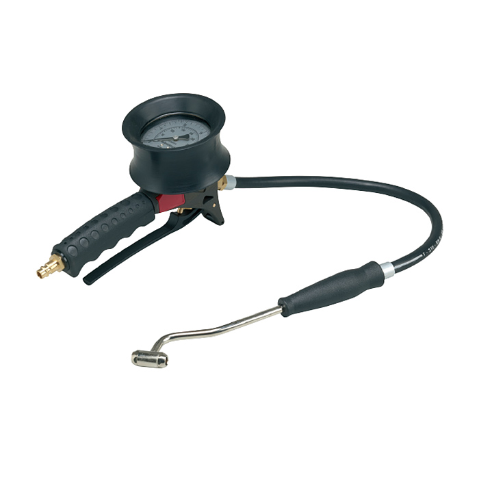[200069T] Aupperle hand tire gauge ALF Handy 12 bar, gas station plug, calibrated