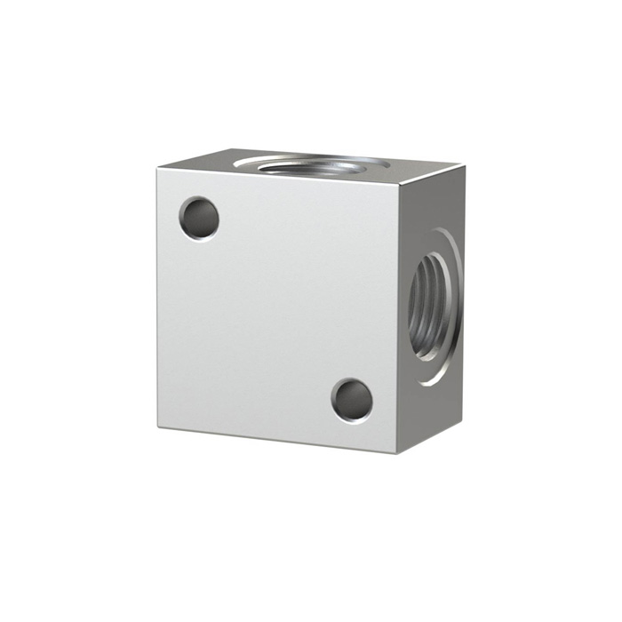 [129678] RIEGLER Kreuz-Verteiler, anflanschbar, G 1/8 Aluminium, SW 16