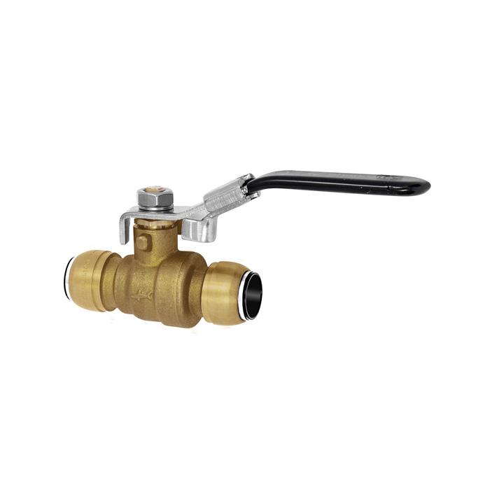 Ball valve, brass, "sharkbite", for pipe ø 54 mm