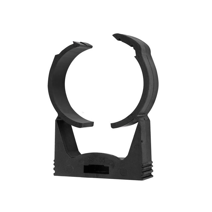 Pipe clamp, PP, "sharkbite", for pipe outer ø 48 - 54 mm, black
