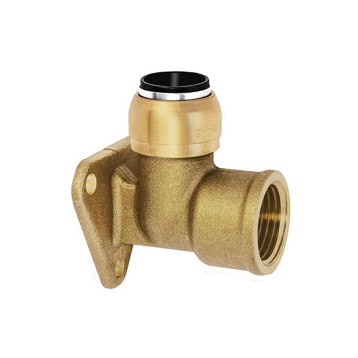 [117089] RIEGLER Wall bracket, brass, "sharkbite", G 3/4, for outer pipe ø 22 mm