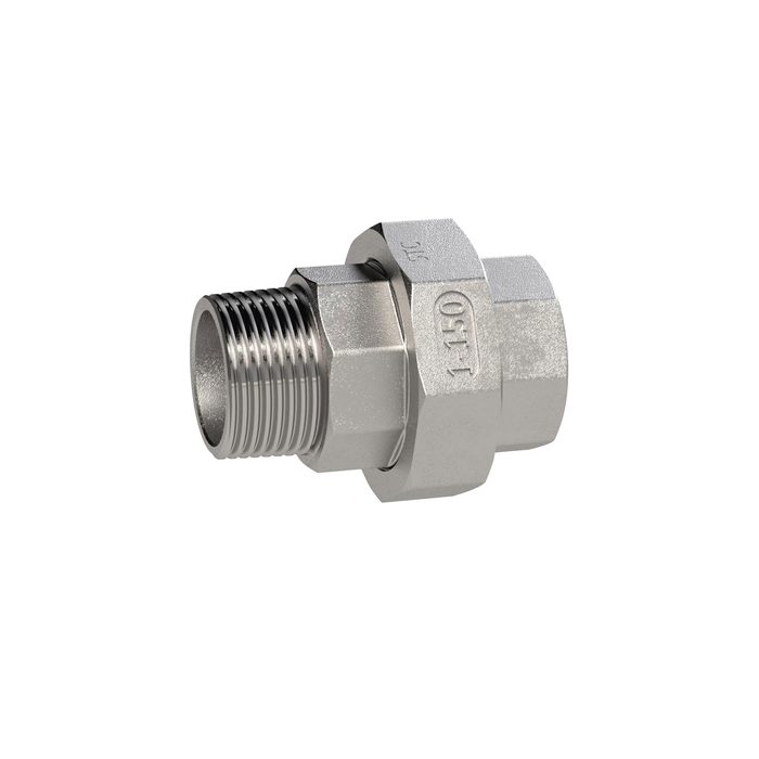 [118226] RIEGLER sol. Double threaded nipple, flat sealing, Rp/R 1 1/2, I/A, SW72, ES 1.4408