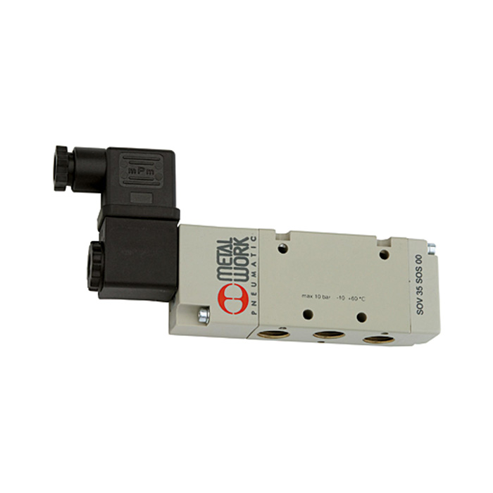 5/2-way valve, electropneumatic, monostable, G 1/8, 110 V AC
