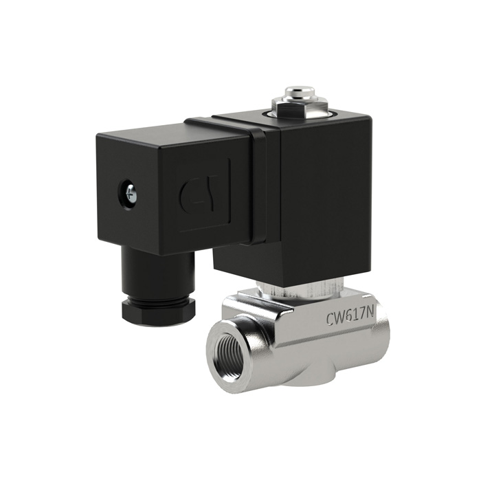 [146068] RIEGLER 2/2 MV, NC, ES, G1/4, DN 4.0, PN 0-8, FPM, direct, 24V DC