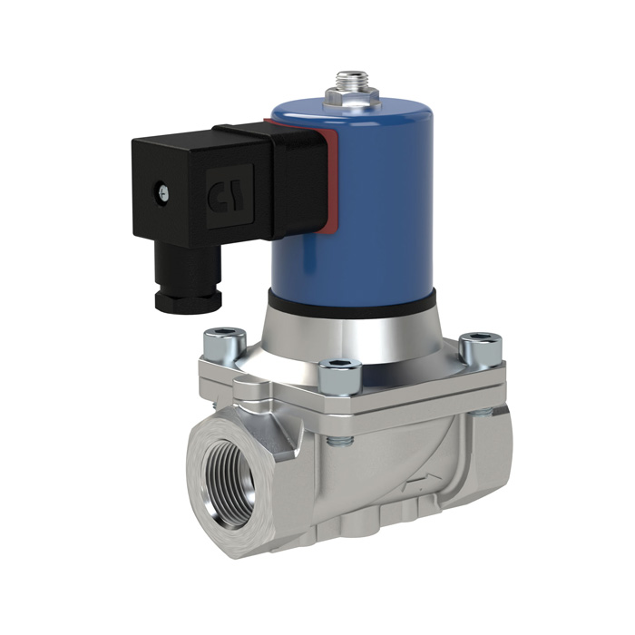 RIEGLER 2/2 MV, NC, ES, G1/2, DN13, PN 0-12, FPM, forced, 230V AC