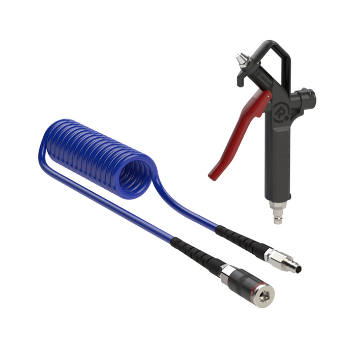 Spiral hose gun set plastic PU hose ø 10x6.5, max. 3m