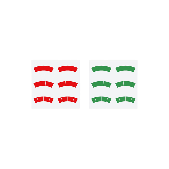 Sticker set, red and green arcs, Ø-100, for pressure gauge
