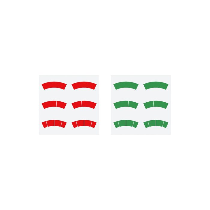 [202181] RIEGLER Sticker set, red and green arcs, Ø-160, for pressure gauge