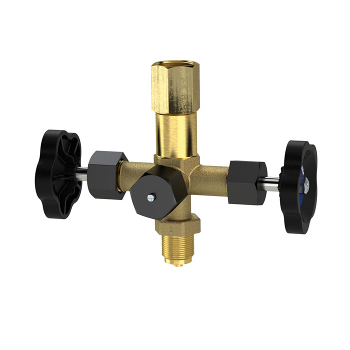 RIEGLER Mano-Dop. shut-off valve, spigot-turnable socket G 1/2, brass