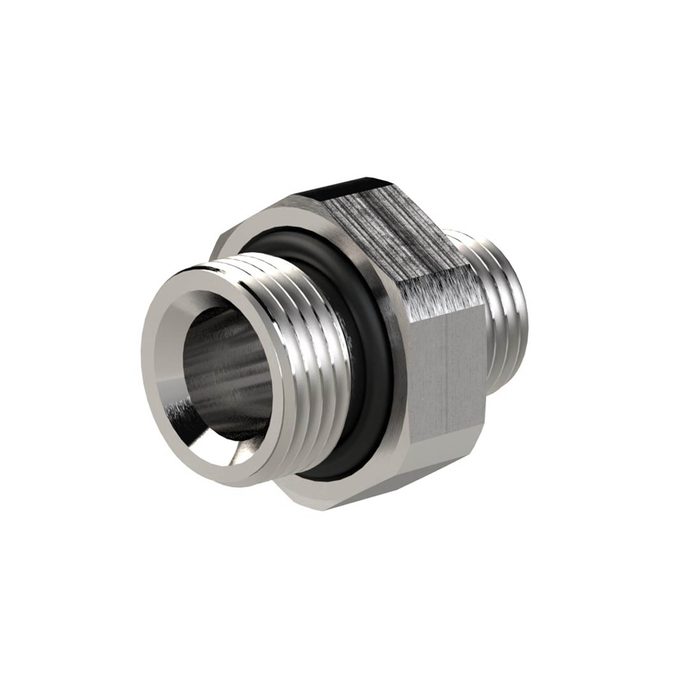 [132133] RIEGLER Doppelgewindenippel, gek. O-Ring »NonPlusUltra«, G1/8, SW13,VPE 10 Stk.