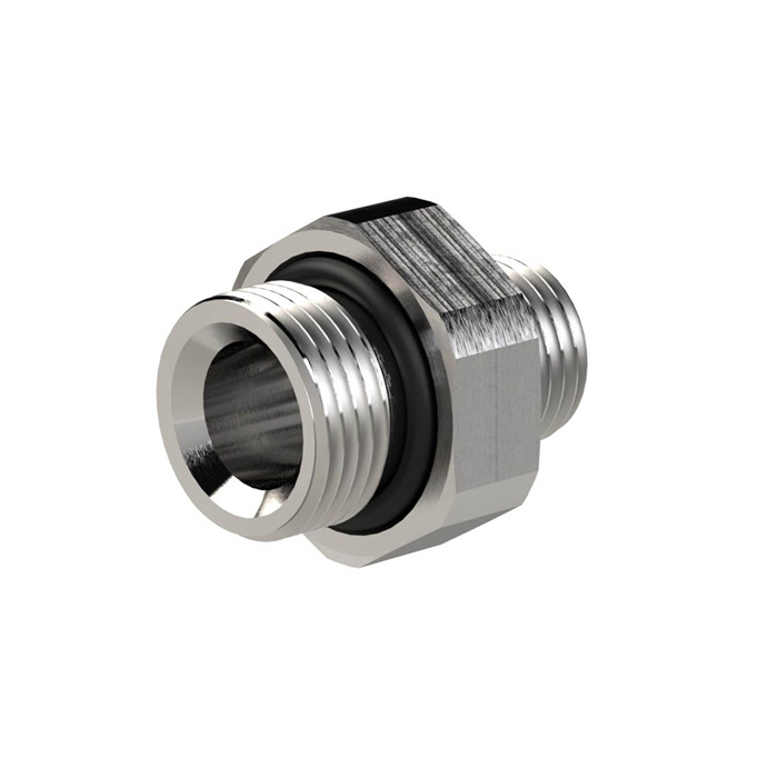 RIEGLER Double-threaded nipple, capped O-ring "NonPlusUltra", G1/2, SW24,PU10