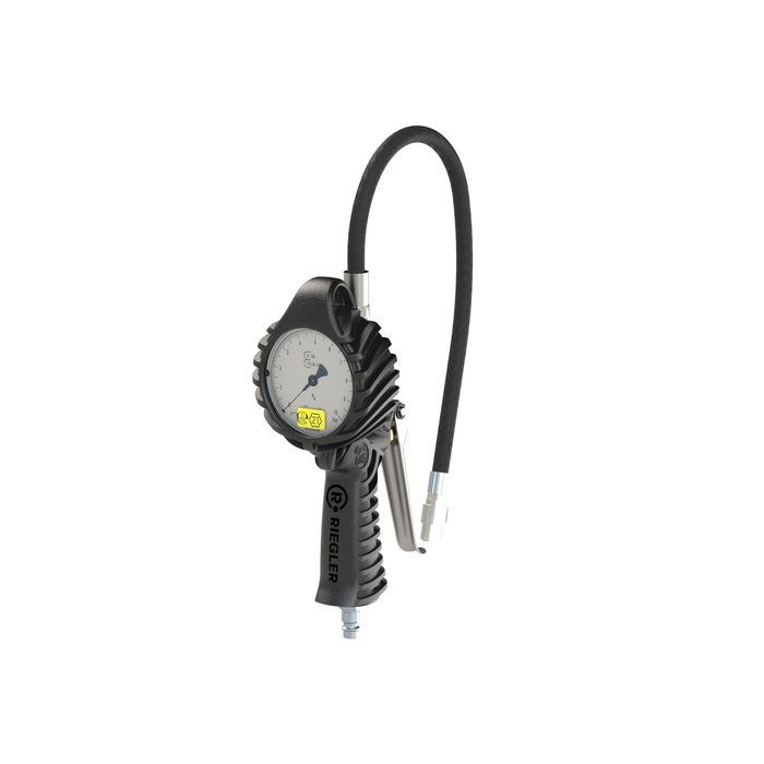 [137581] RIEGLER Hand-held tire gauge QS, Mano Ø 80 mm, calibrated, 0 - 12 bar