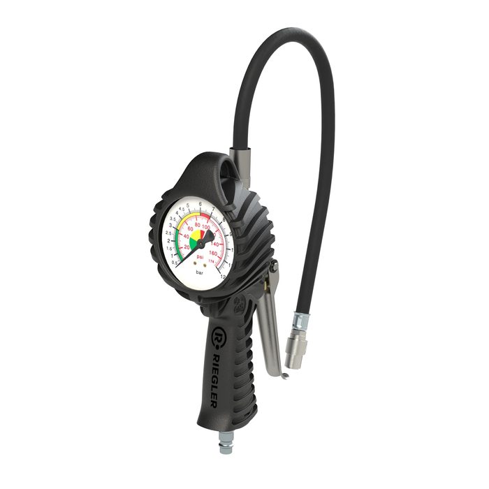 [137582] RIEGLER Hand-held tire gauge QS, Mano Ø 80 mm, uncalibrated, 0-12 bar