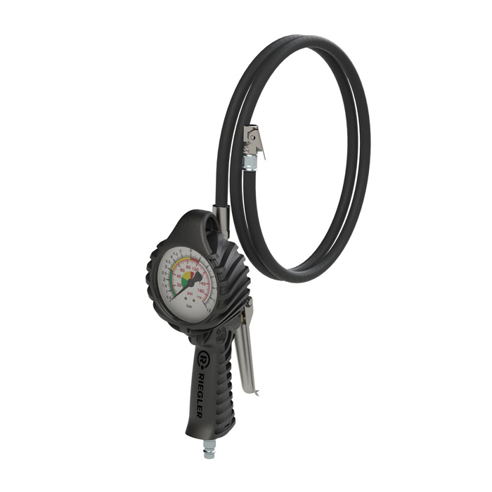 RIEGLER Hand-held tire gauge MS, Mano Ø 80 mm, uncalibrated, 0-12 bar