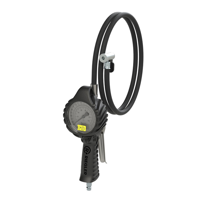 [137642] RIEGLER Hand-held tire inflation gauge HS, Mano Ø 80 mm, calibrated, 0 - 12 bar