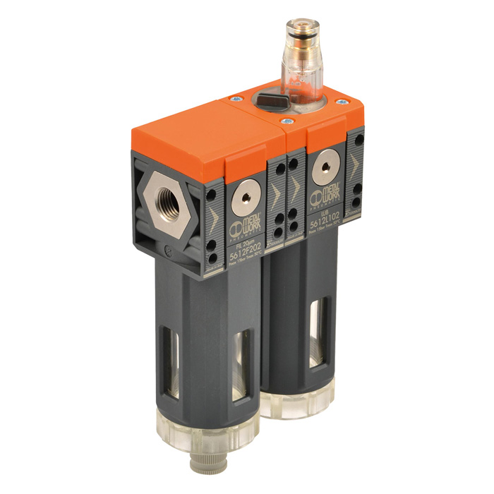 RIEGLER Filter + lubricator "SYNTESI", BG 1, G 1/8, 5 µm, RMSA semi-automatic