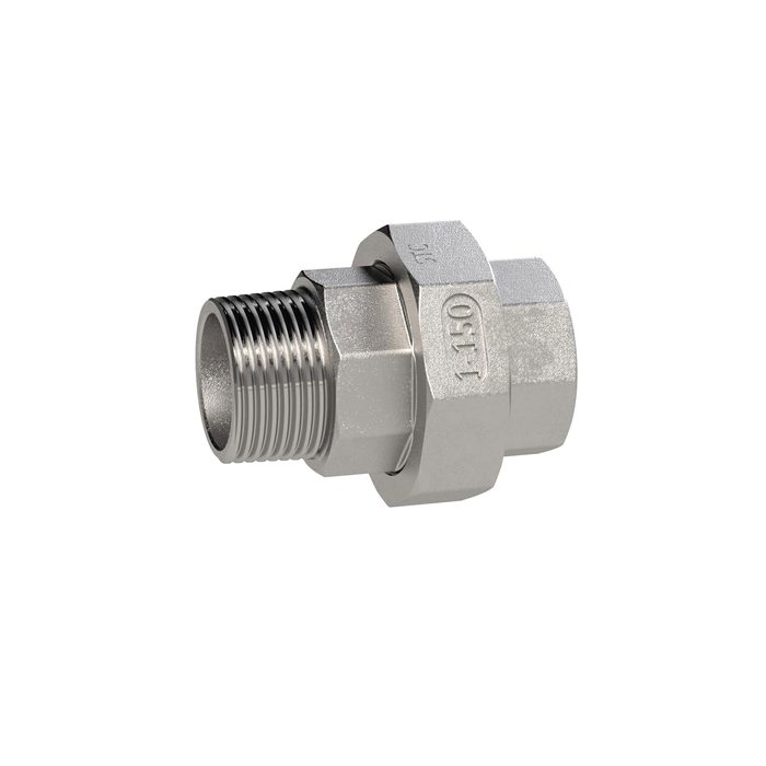 [118872] RIEGLER sol. Double threaded nipple, flat sealing, G 1 1/2, I/A, SW72, ES 1.4408