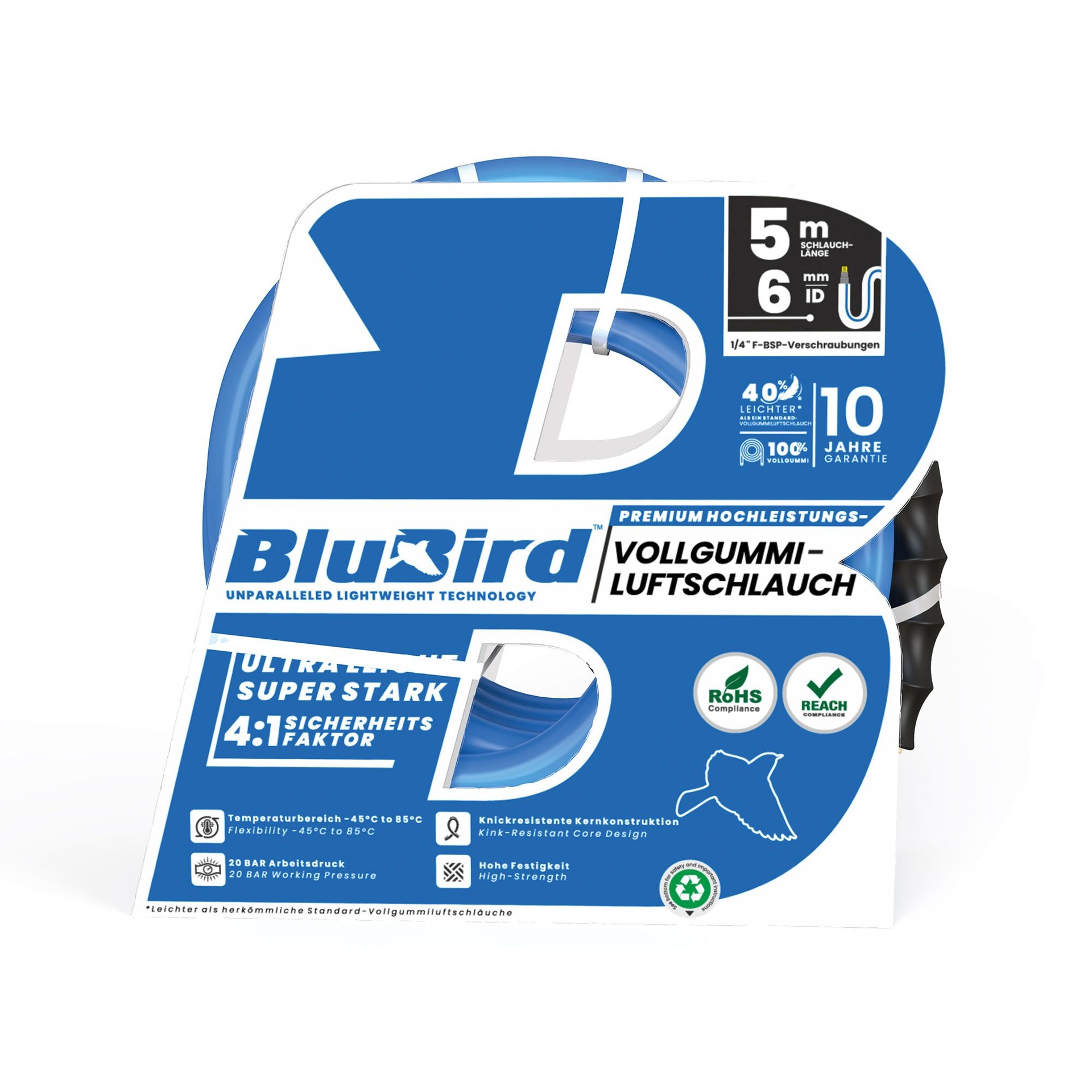 RIEGLER Werkstattschlauch-Set »BluBird«, Schnellverschlusskpl., Ø12x6, 5 m
