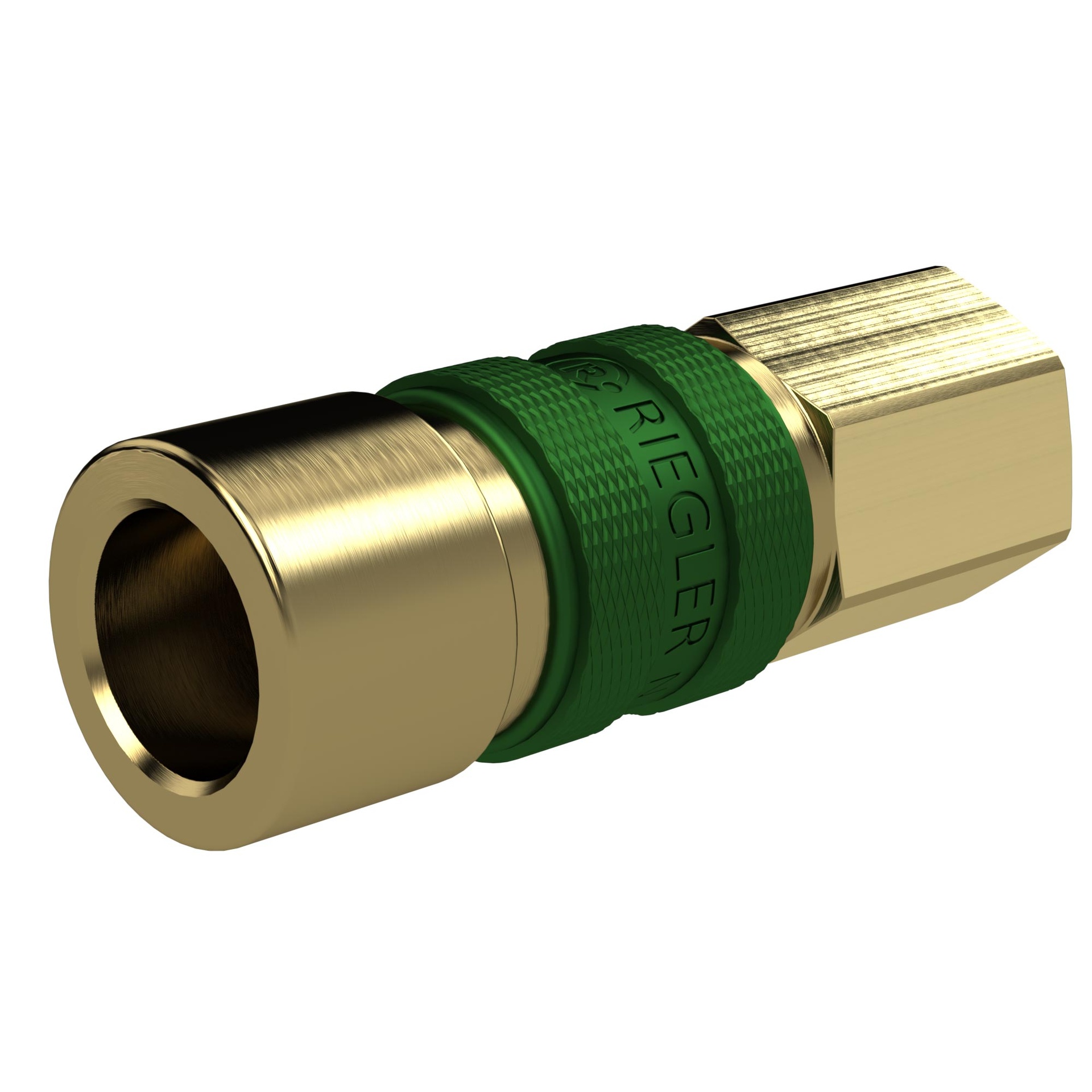 [136987] RIEGLER Unmistakable quick-release coupling NW 5, G 1/8 IG, green