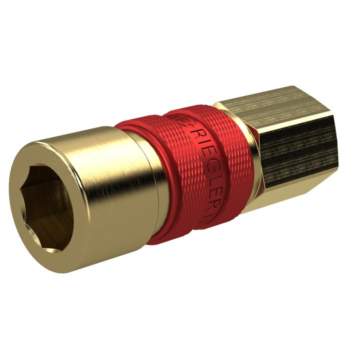 [136993] RIEGLER unmistakable quick-release coupling NW 5, G 1/8 IG, red