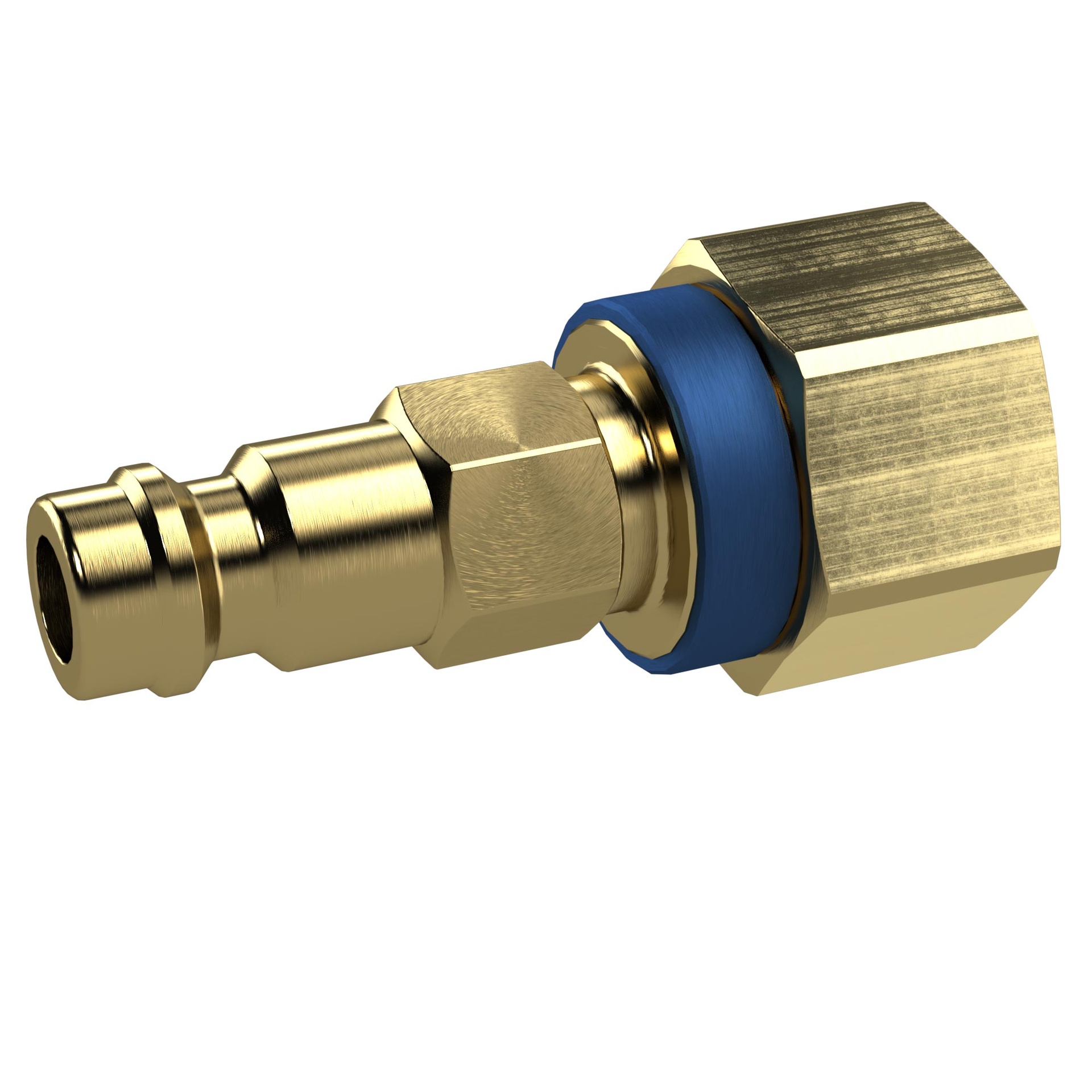 RIEGLER unmistakable nipple NW 5, blank brass, G 1/8 female thread, blue
