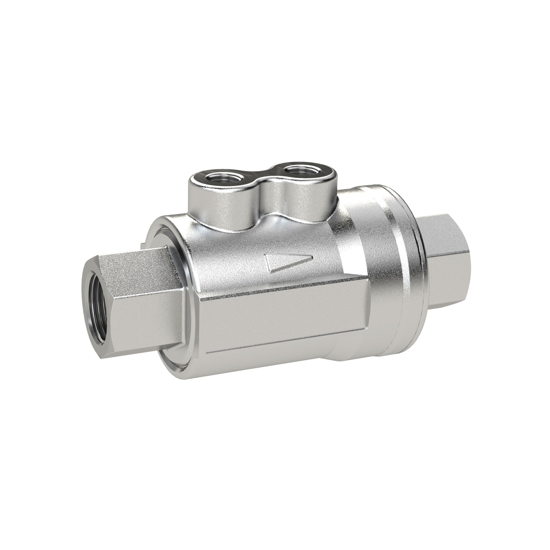 RIEGLER coaxial valve, pneumatic, double-acting MS nickel-plated FKM, Rp 3/4