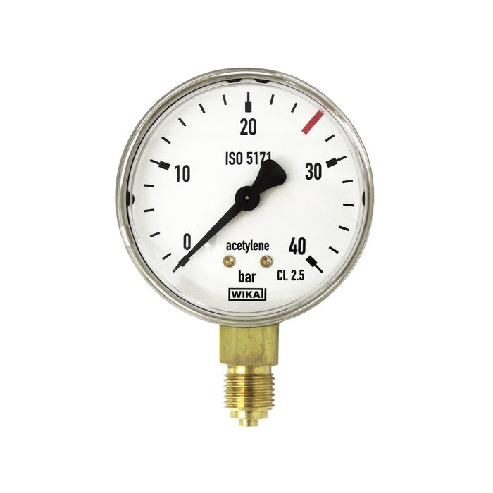 [146826] RIEGLER Contents Mano. f. Cylinder pressure reducer, C2H2, G1/4, 0-40 bar, Ø 63