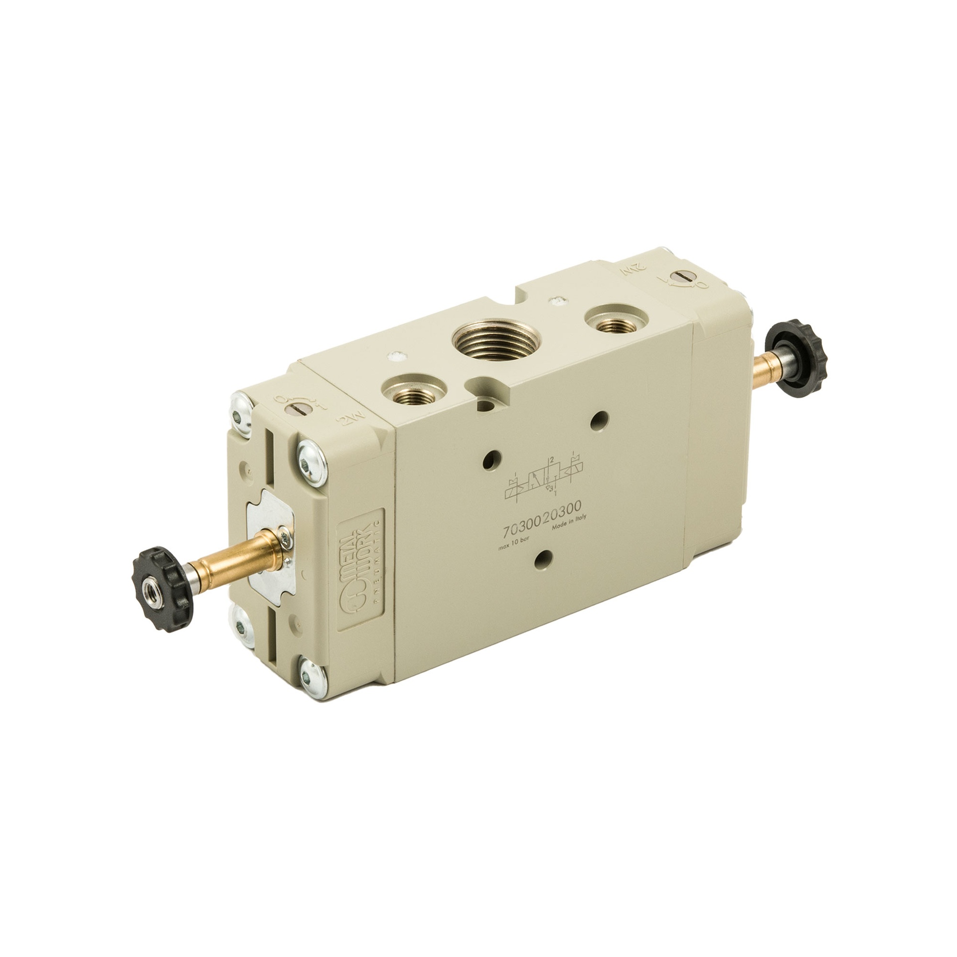 RIEGLER 3/2-way valve, electropneumatic, ext. control air, bistable, G 1/2