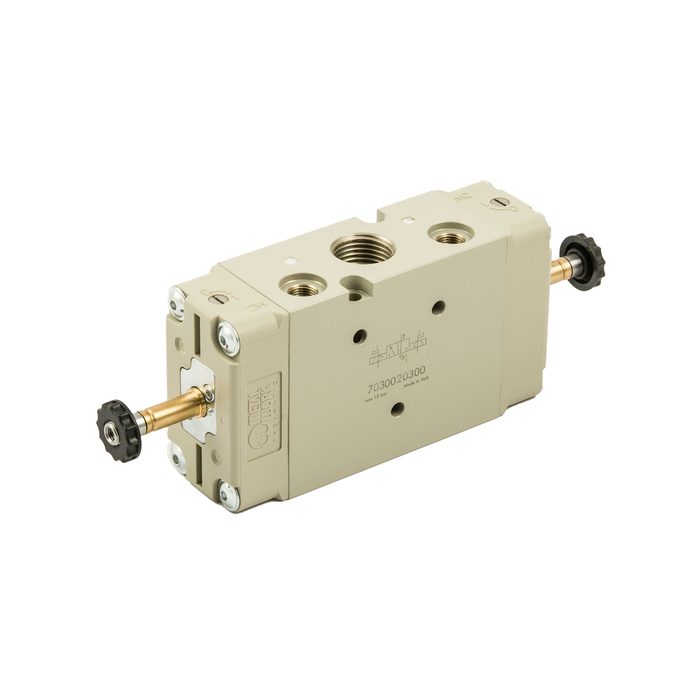 [147120] RIEGLER 3/2-way valve, electropneumatic, ext. control air, bistable, G 1/2