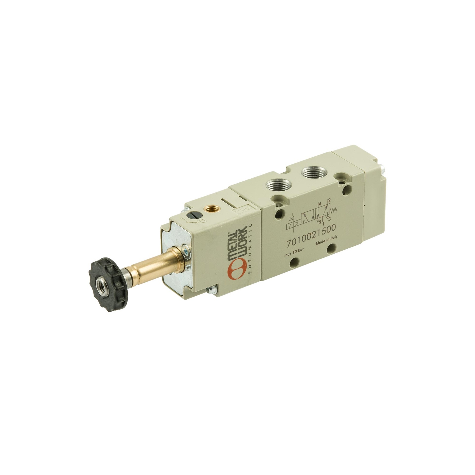[147121] RIEGLER 5/2-way valve, electropneumatic, ext. control air, monostable, G 1/8