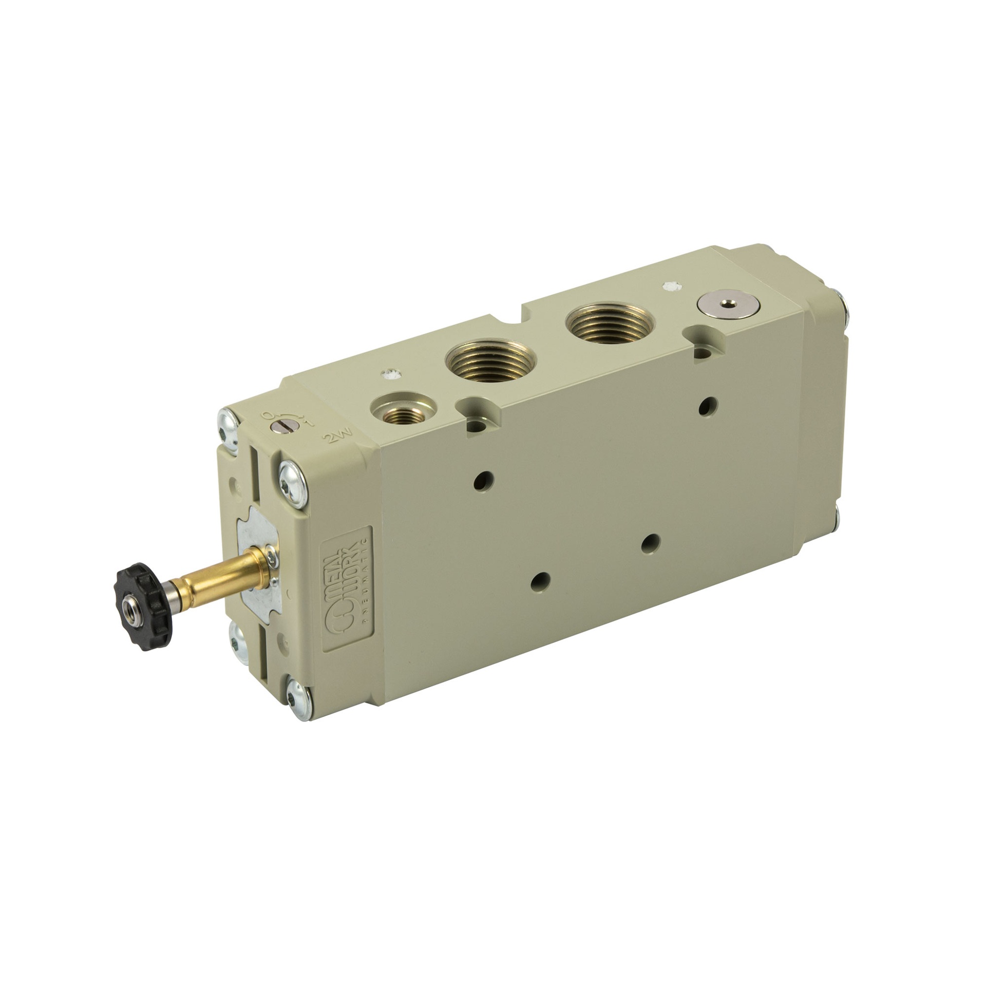 [147124] RIEGLER 5/2-way valve, electropneumatic, ext. control air, monostable, G 1/2