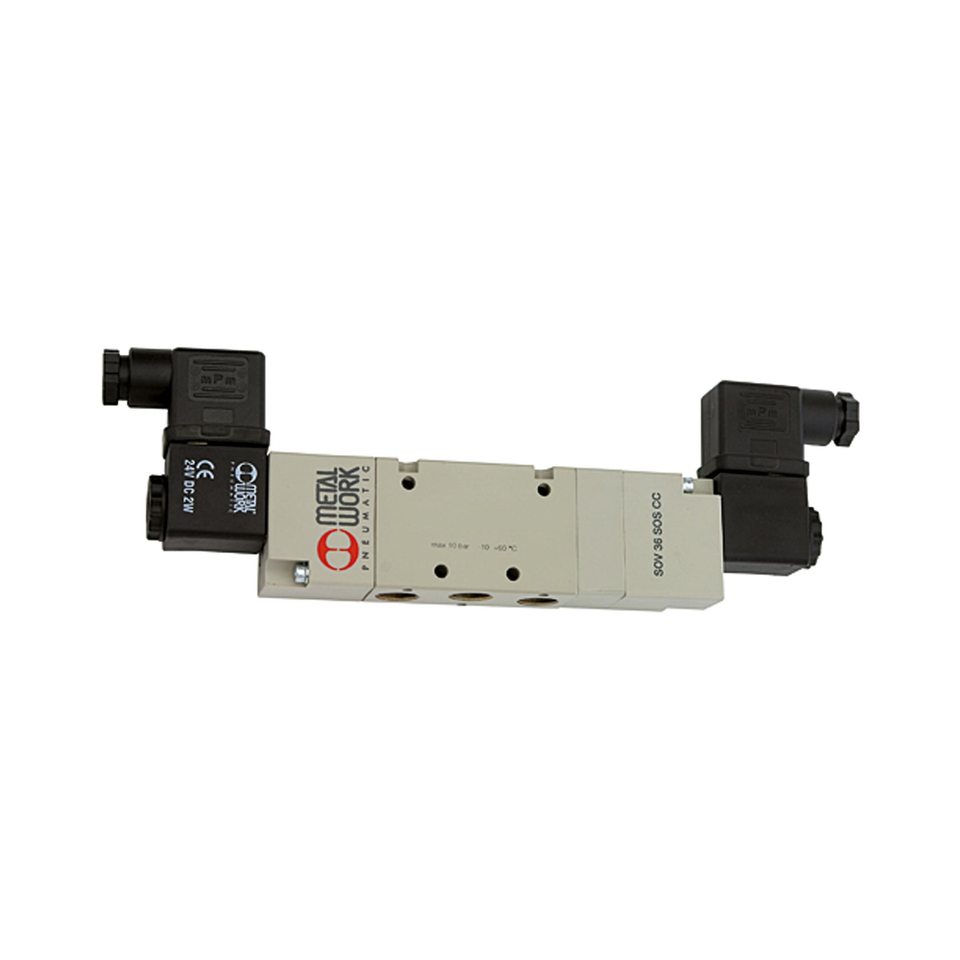 [147360] RIEGLER 5/3-way valve, elpn, ext. control, center vented, G 1/4, 110VAC