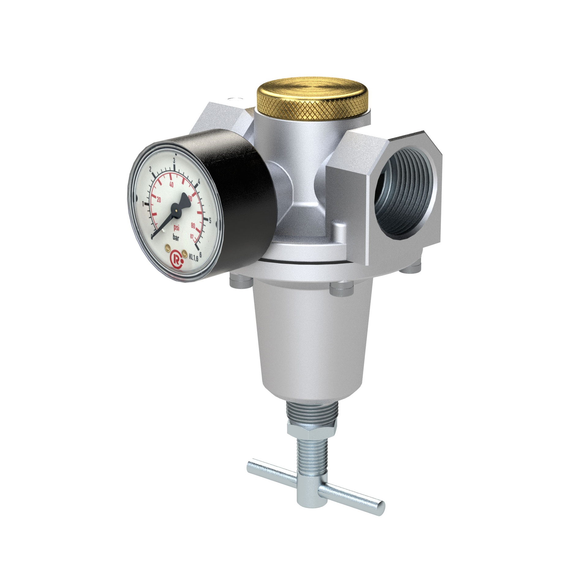 [147509] RIEGLER constant pressure regulator incl. pressure gauge, BG 3, G 1, 0.2 - 6 bar