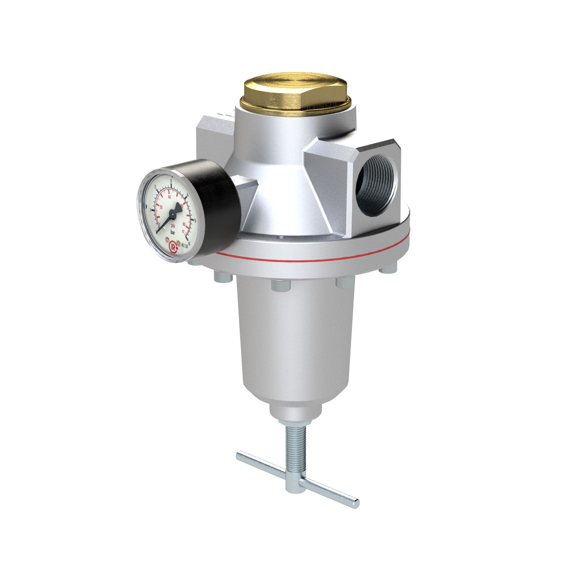RIEGLER Konstant-Druckregler inkl. Manometer, BG 4, G 3/4, 0,2 - 6 bar