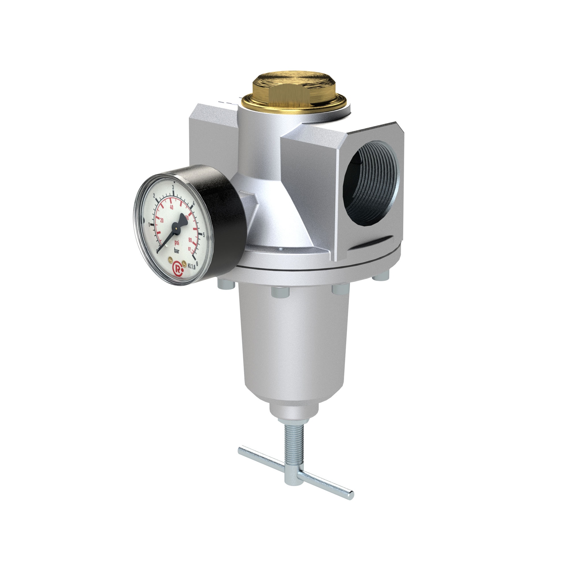 RIEGLER Konstant-Druckregler inkl. Manometer, BG 5, G 1 1/4, 0,1 - 3 bar