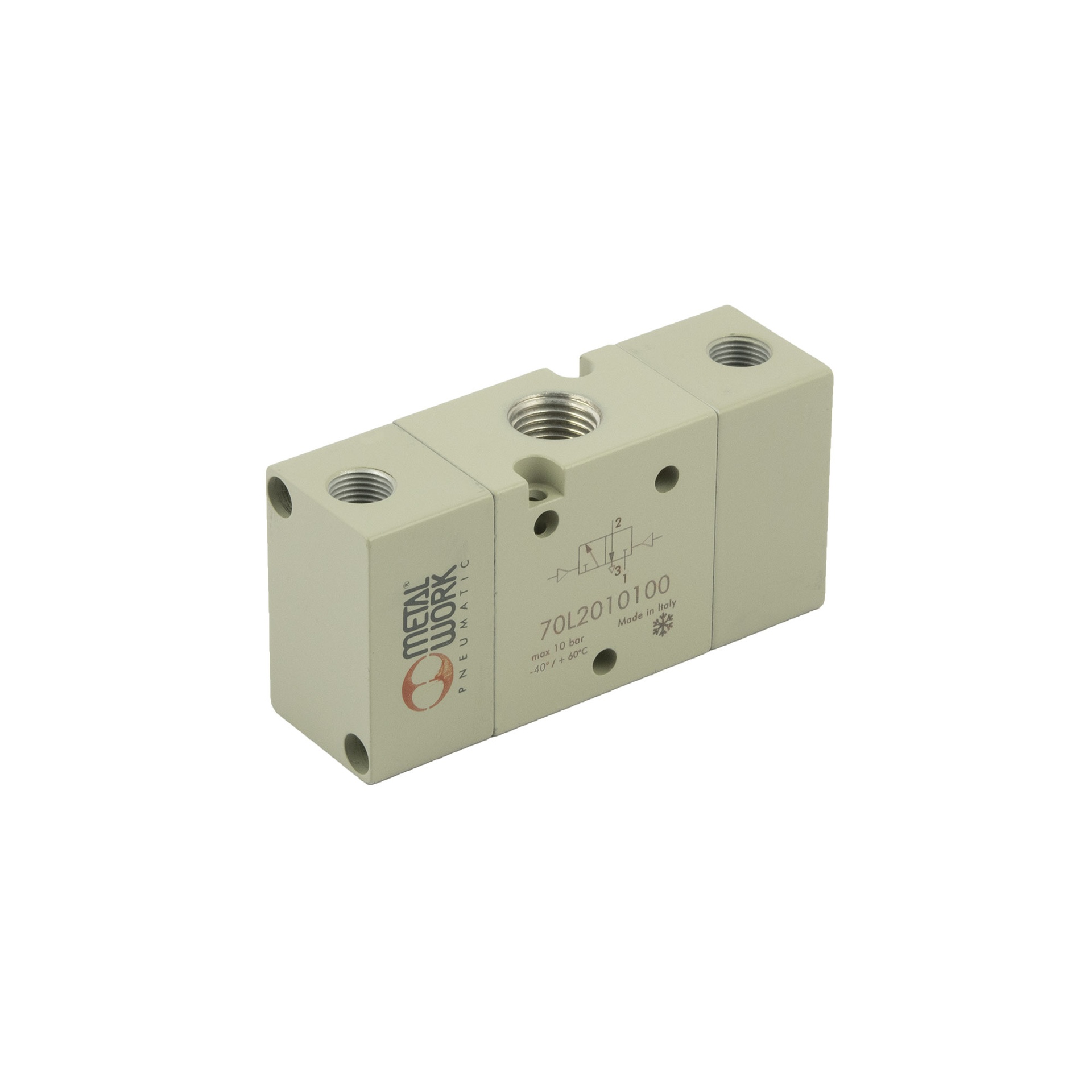 RIEGLER 3/2-way valve, low-temp., pneumatic, bistable, connection G 1/4