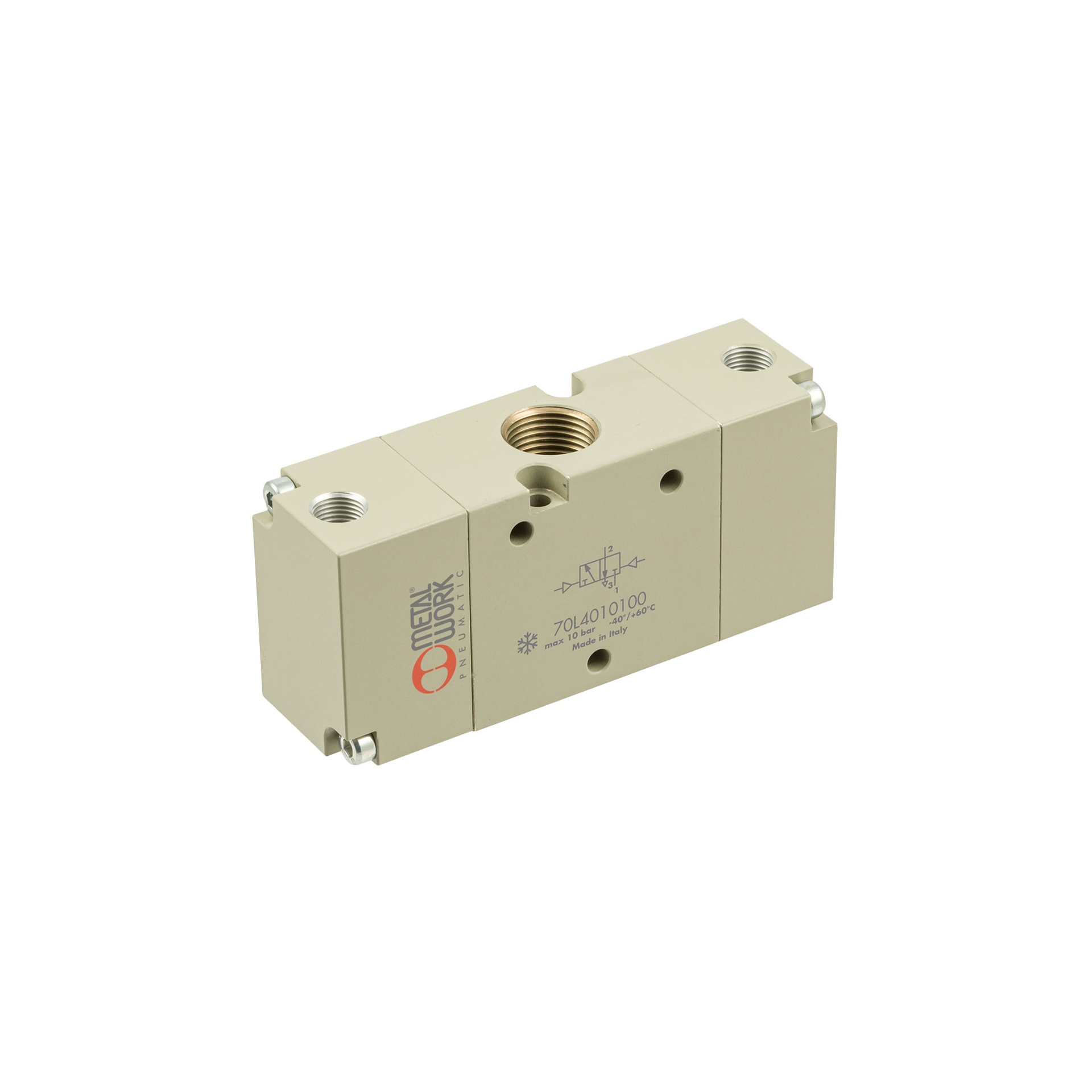 RIEGLER 3/2-way valve, low-temp., pneumatic, bistable, connection G 3/8